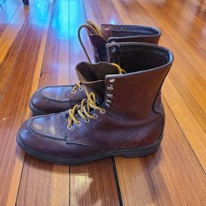 Vintage mock toe red wing work boots